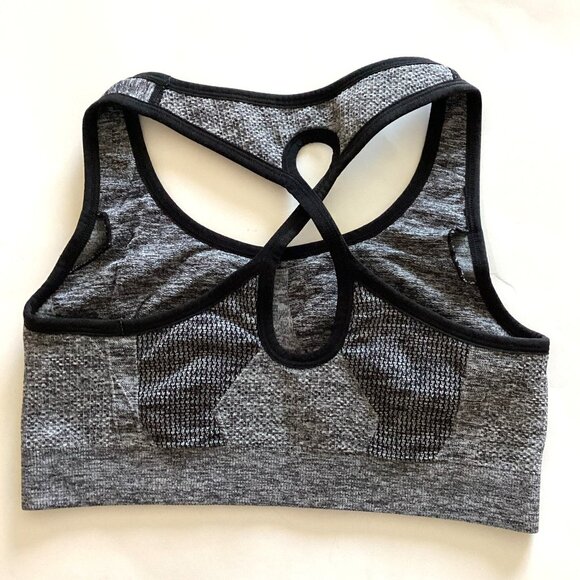 Athletic Works Women's Sports Racerback Bra Gray Gym Jogging Sport Activewear - Picture 2 of 4